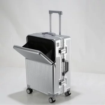K2405 Front-opening suitcase, swivel wheel handle suitcase, 20-inch carry-on suitcase