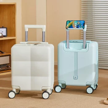 K2581 Carry-on Suitcase With Phone Holder Small Portable Suitcase