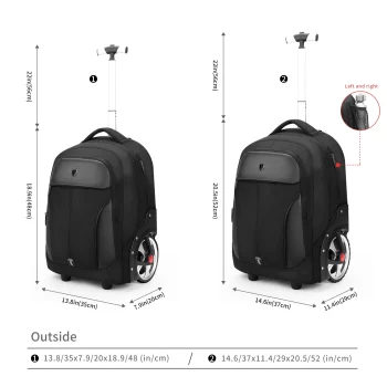 K2476 20 inch Rolling Luggage Backpack With Wheels Travel Suitcases Large Capacity Trolley Bags