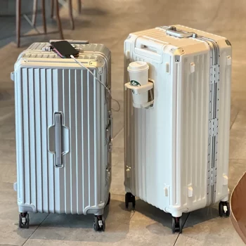 K2140 Luggage 34 inch Thicken Aluminum Frame Suitcase USB Cup Holder Large Capacity TSA Lock Trolley Case