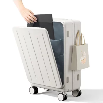 K2303 Front Opening Suitcase Multifunctional Luggage USB Port Charging PC Suitcase Trip Cabin Trolley Case