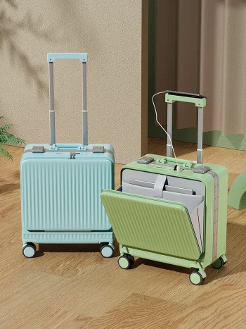 K2276 Front Opening Multifunctional Suitcase 18/ 20inch Carrier Small Trolley Case