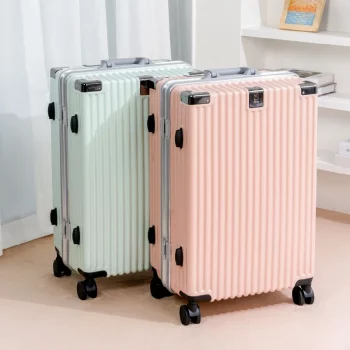 K2103 New 2025 Women's Lage Aluminum Frame Carry-On Suitcase 20 Inch Large Capaci Travel Bag