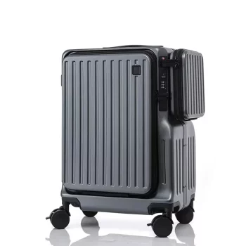 K2371 Multifunctional Carry on Suitcase Front Opening Laptop Boarding Case USB Charging Trolley Case