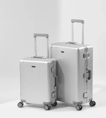 K2151 All-aluminum-magnesium alloy suitcase with handle, 20-inch metal carry-on suitcase