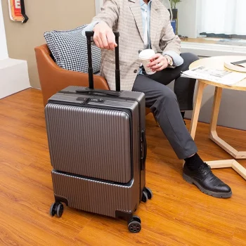 K2273 New Front open Aluminium frame trolley luggage,Business Travel Suitcase on wheel suitcase