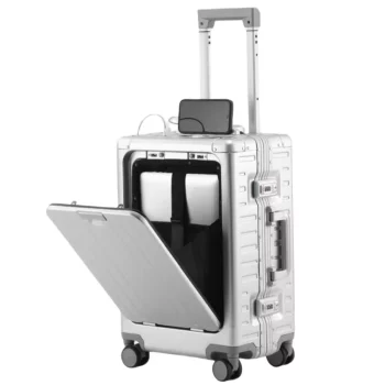 K2213 New All Aluminum-magnesium Suitcase Front Opening Rolling Luggage