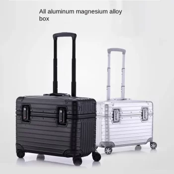 K2466 Mini Aluminum Suitcase Password Lock Camera Case Luxury Boarding Luggage