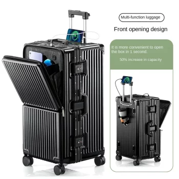 K2339 Front Opening Suitcase Aluminium Frame Large Capacity Carrier 28-inch Oversized Luggage