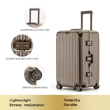 K2224 Oversized capacity aluminum frame trolley case 34, sports and leisure luggage