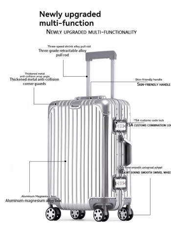 K2506 Aluminum magnesium alloy luggage, large capacity password box