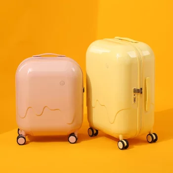 K2184 New travel suitcase USB charging multi-function trolley case cute bubble case 20 high-value appearance ice cream case portable