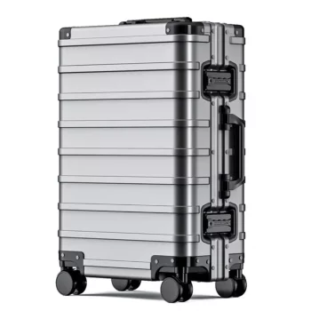 K2439 New All aluminum travel luggage high end fashion trolley suitcase ultra-silent password