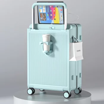 K2217 Multifunction USB Charging Trolley Case Women's Luggage Travel Bag ABS+PC Password Rolling Suitcase
