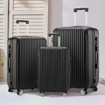 K2451 Fashion 20 24 28 Inch Set 3 Piece Boarding Travel Travel Essentials Unisex ABS PC Trolley Case