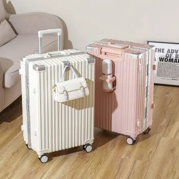 K2180 Male and Female Business Travel Aluminum Frame Silent Rotating Rolling Luggage