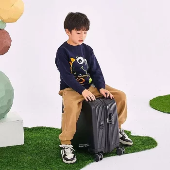 K2384 New Children's Lage 20 Inch Lightweight Travel Suitcase for Boys with Pull Rod Password Box