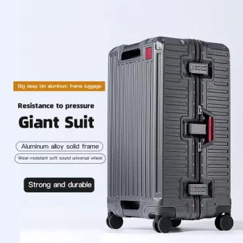 K2437 Suitcase Wide Handle Travel Suitcase Men 20 24 26 Carry-On Luggage