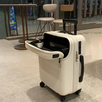 K2278 Front open suitcase expandable female luggage small 20 "boarding light pull rod leather case 24 travel case male student
