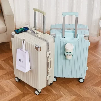 K2566 Suitcase Luggage Neutral Both Men And Women ABS+PC Spinner Large Aluminum Frame