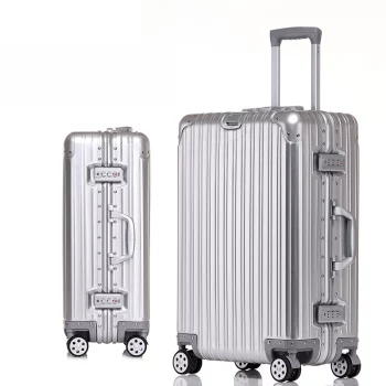 K2150 Suitcase 100% Aluminum Luggage Metal Trolley Suitcase Travel Luggage Aluminum Magnesium Suitcase