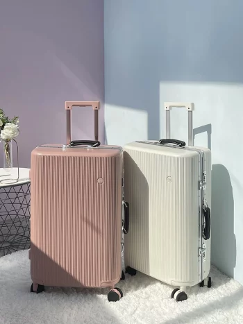 K2519 New Suitcase with Silent Spinner Wheels Aluminum Framed Ultra Light Carry-on Suitcase