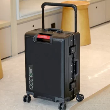 K2368 New Wide Handle Suitcase Multi-handle Suitcase Travel Luggage Can Sit Aluminum Frame Password Trolley Case