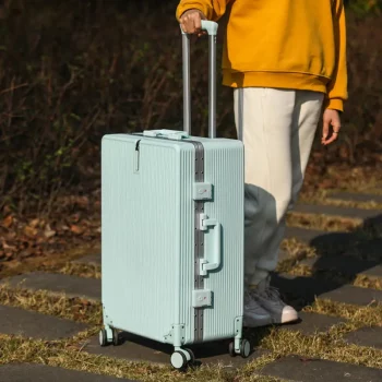 K2521 Travel luggage aluminum frame model strong durable pull rod travel suitcase