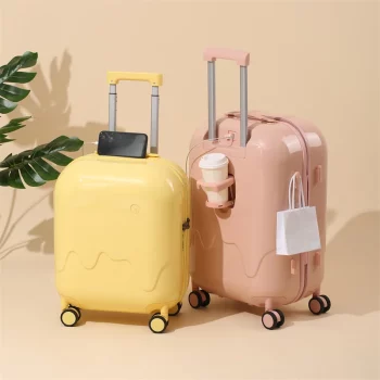 K2382 Cute Multi-Functional Suitcase Portable Trolley Case Up Holder USB Charging To Interface