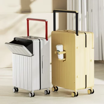 K2179 Wide pull rod suitcase 20"22"24"26 Inch multifunctional pull rod box front opening password travel luggage
