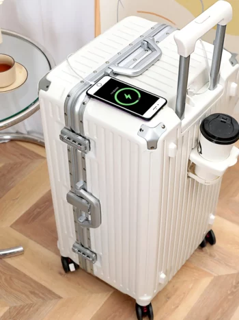 K2537 Travel Suitcase Aluminum Frame Large Capaci Five-Wheel Pullman