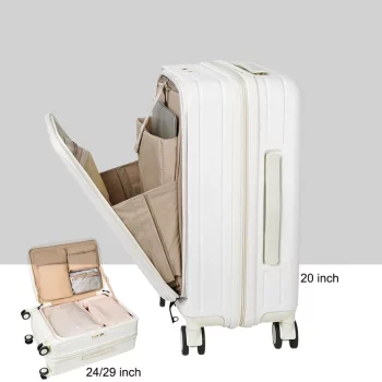 K2481 Capacity Suitcase Front Open Suitcase Large Capacity Trolley Case
