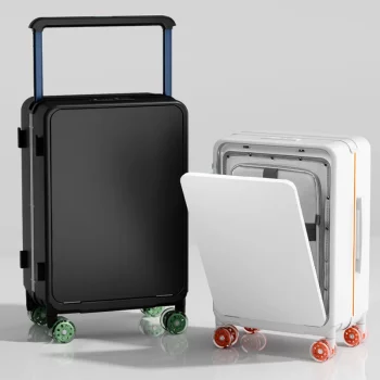 K2603 Wide Tie Rod Rolling Luggage Case Front Opening Suitcase Kit for Wheels