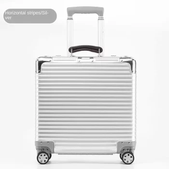 K2410 Aluminum Magnesium Alloy Suitcase 18 inch Metal Rolling Luggage Business