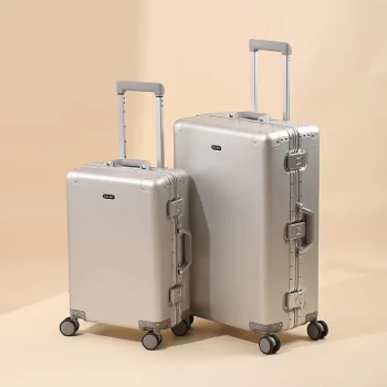 KF444322 Luggage Small Carrying Case with Handle Combination Lock Light Tone Universal Wheel Travel Trolley Case