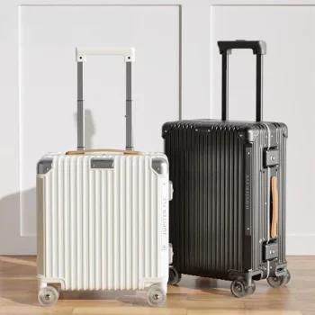 K2147 Aluminum Frame Carry On Luggage 20 18 Inch Spinner Suitcase Silent Wheels TSA Lock Durable Travel Case