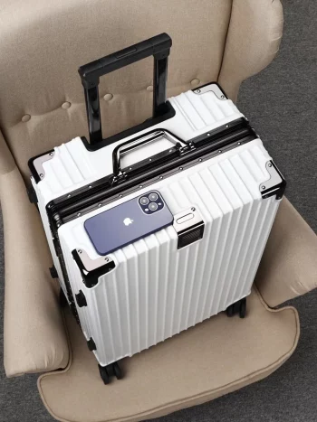 K2255 Travel Suitcase Aluminum Frame 20 Inch Carrier Suitcase 0n Wheels Durable Password Suitcase