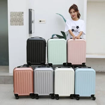 K2475 PC Suitcase Gift Trolley Case 20 Inch Children's Striped Simple Luggage